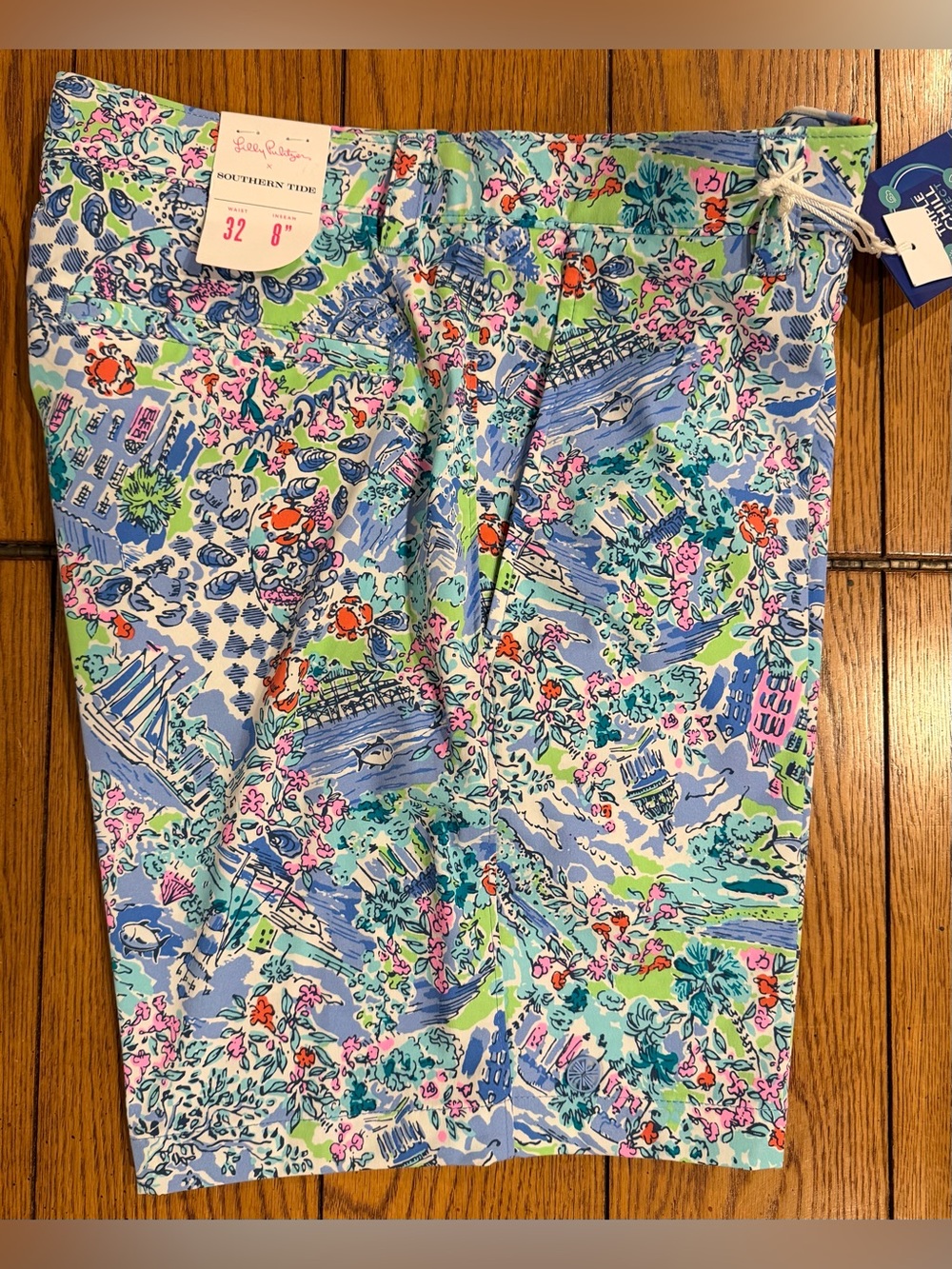NWT Lilly Pulitzer/Southern Tide Triple Chill Effect Shorts, 32/8 inseam